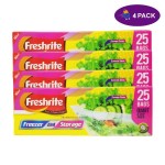 Freshrite 25 Ct Quart Size Zipper Freezer 4 x $4.40