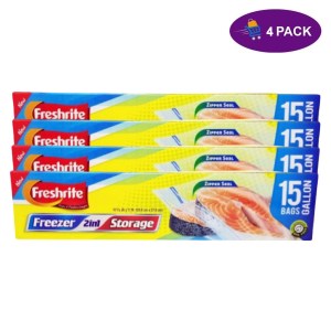 Freshrite 15 Ct One Gallon Zipper Frezar 4 x $5.00
