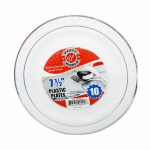 Platos Desechables White With Silver 7 1/2 inch, 10 Piezas