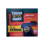 Bolsa De Basura Trash Away De 30 Galones Negra Con Cordon 90 Piezas