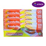 Freshrite 120 Ct Sandwich Bags 4 x $4.50