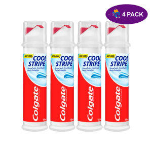 Pasta de Dientes Colgate, Cool Stripe Pump 100ml 4 X 10.50