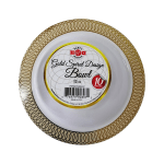Platos Bowls Desechables Gold Spiral Design 12 oz, 10 piezas