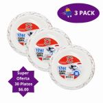 Platos Bowls Desechables Gold Pattern 12 oz, (30 Piezas)