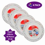 Platos Desechables Silver Pattern 7.5 Inch, (40 piezas) $7.00