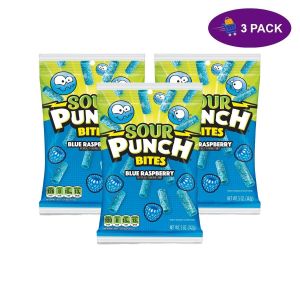 Sour Punch Bites - Chewy Blue Raspberry Candy 3 x $6.50