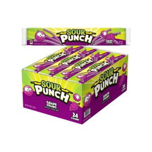 Sour Punch Straws Grape (2 Oz, 24 Ct)
