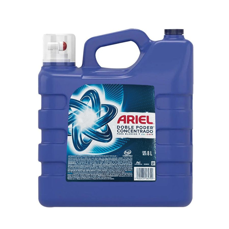 Detergente Líquido Concentrado Ariel Doble Poder 2 L