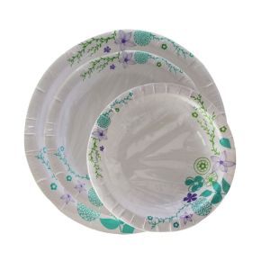 Set De Platos De Papel Leaves Design