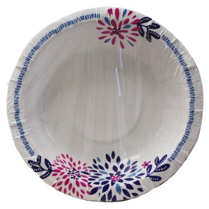 Platos Bowl Desechables De Papel Floral Design (20 Oz, 24 Ct.)