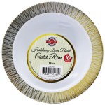 Platos Desechables Hotstamp Luca Bowl Gold Rim (14 Oz, 10 Piezas)