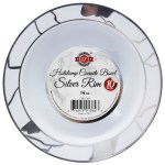 Platos Desechables Hotstamp Granite Silver Rim Round Bowl (14 Oz, 10 Piezas)