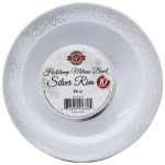 Platos Desechables Hotstamp Milano Bowl Silver Rim (14 Oz, 10 Piezas)