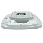 Set De Platos Marble Design-Silver Blanco