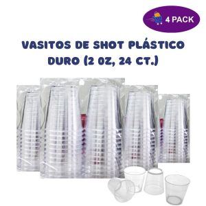 Party World Vasitos De Shot Plástico Duro (2 Oz, 24 Ct.) 4 x $5.00