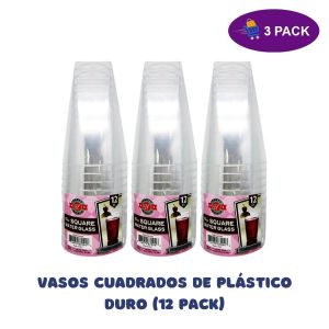 Party World Vasos Cuadrados De Plástico Duro (10 Oz, 12 Pack) 3 x $5.25