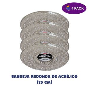 Bandeja Redonda De Acrílico (25 Cm) 4 x $8.00