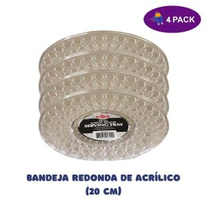 Bandeja Redonda De Acrílico (20 Cm) 4 x $5.00