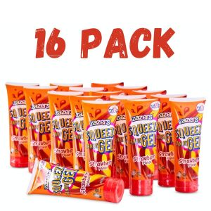 Zazers Squeeze Candy Gel Strawberry Flavor (16 Pack - 2.8 Oz)