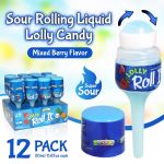 Zazers Lolly Roll It Sour Mixed Berry Liquid Candy (12 Pack - 20 Ml) - Imagen 2