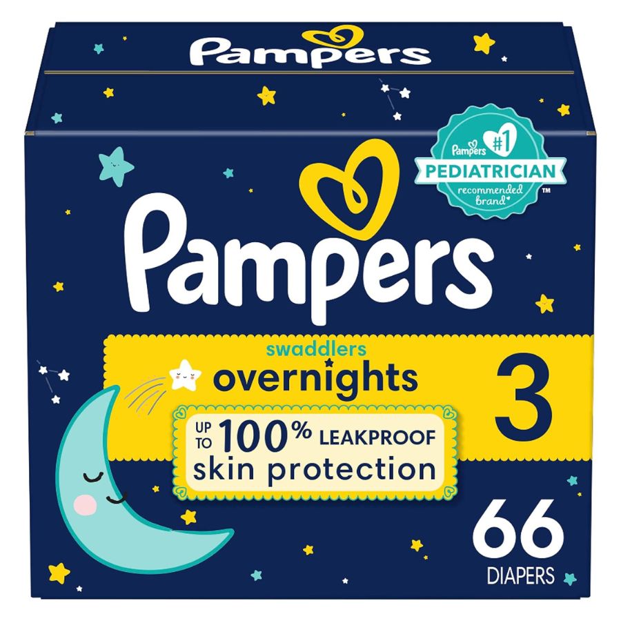 Untitled design (4) Pañales Nocturnos Pampers Overnights Etapa 3, 66 Piezas - Imagen 1
