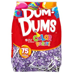Dum Dums Color Party Bag Purple-Grape Lollipops - Bolsa De 75