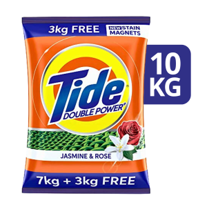 Tide Double Power Laundry Detergent, Jasmine & Rose Scent , 10 kg