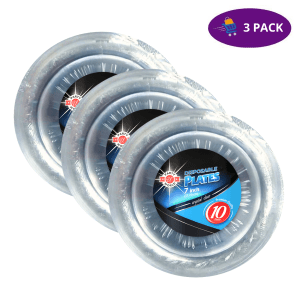 Party World Platos Transparentes (7 In., 10 Ct.) 3 x $6.00