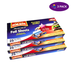 Papel Aluminio Foilrite  25 Foil Sheets 12x10.75 IN   3 x $4.50