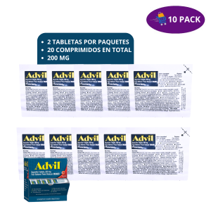 Advil Ibuprofeno Caps. Contra El Dolor (10 Pack sin Caja x $4.00 - 200  Mg)