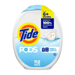Tide PODS  Free & Gentle,  Detergente de  112 Cápsulas   (2.54 Kg)