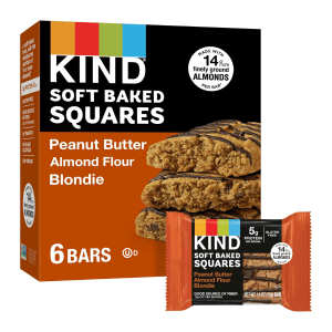 KIND Soft Baked Peanut Butter Almond Flour Blondie  (6 Bars - 14 Oz)
