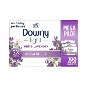 Downy Ligth Hojas Suavizantes Para Secadora Lavanda Blanca (3 Pack - 180 Hojas)