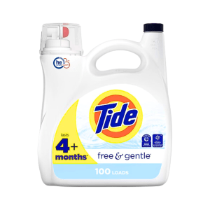 Tide Free & Gentle Jabón detergente líquido 100 Cargas (132 Oz)