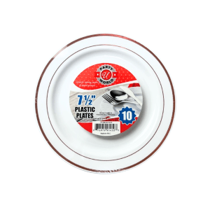 Platos Desechables Party World Rose Gold Rim (7.5 In, 10 Piezas)