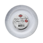 Platos Desechables Hotstamp Milano Plate Silver Rim (7.5 In, 10 Piezas)