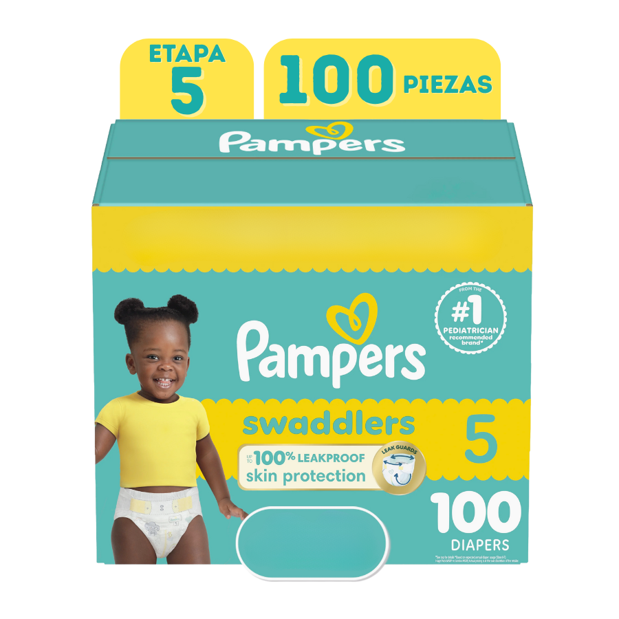 4 Pañales Pampers Swaddlers Active (27+ LB- 100 Piezas) Etapa 5 - Imagen 1