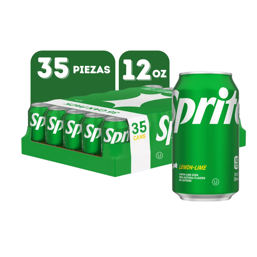 4 Sprite Lemon Lime Soda Cans |(35 Pack - 12 Oz) - Imagen 1