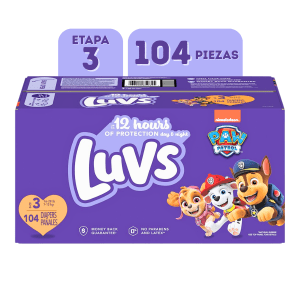 Pañales Luvs Paw Patrol (16-28 Lb - 104 Piezas) Etapa 3