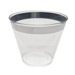 Vasos de Plástico Duro con borde plateado 9oz (20 piezas) - Imagen 2