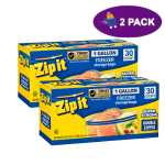Zip It Freezer Storage Bags 1 Gallon (30 Bolsas) 2x $5.50