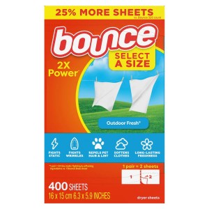 Hojas Para La Secadora Bounce (400 unidades) $18.00