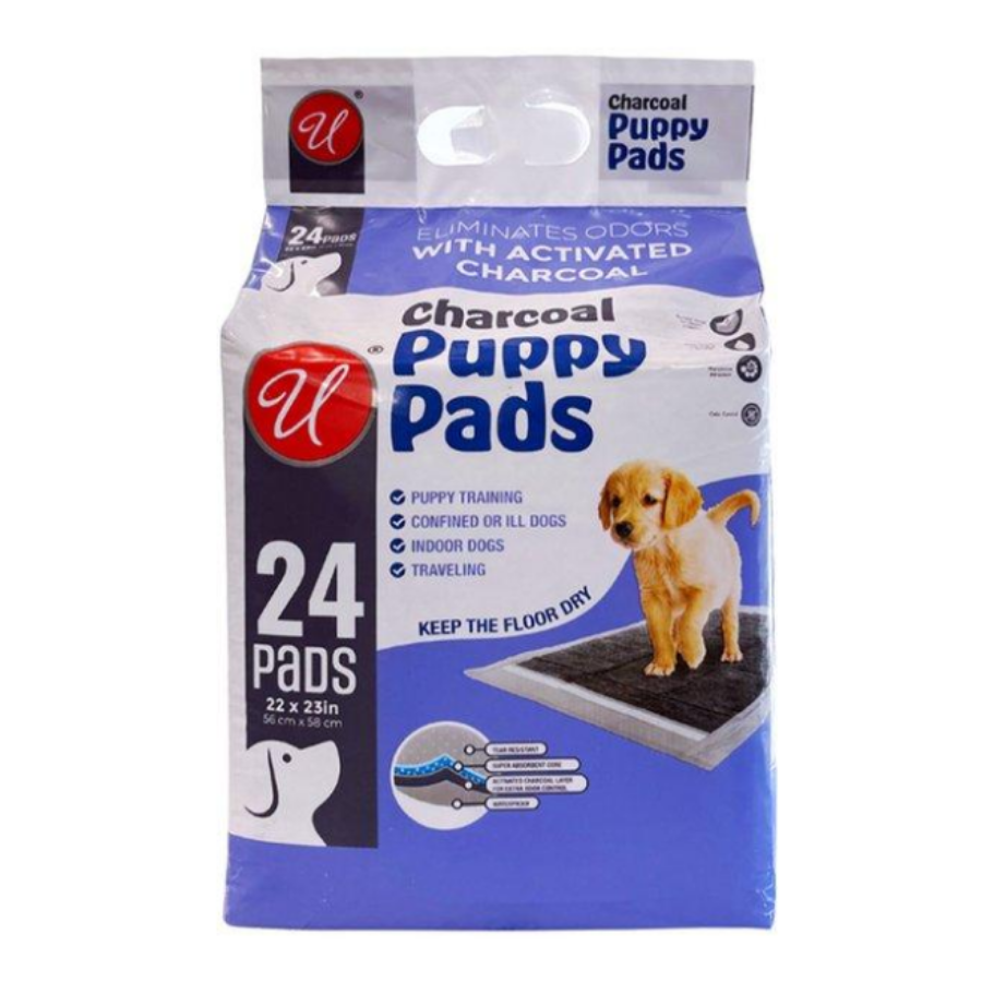 0304 Puppy Pads Para Perros charcoal,24 Tapetes 22x23 Pulgadas - Imagen 1
