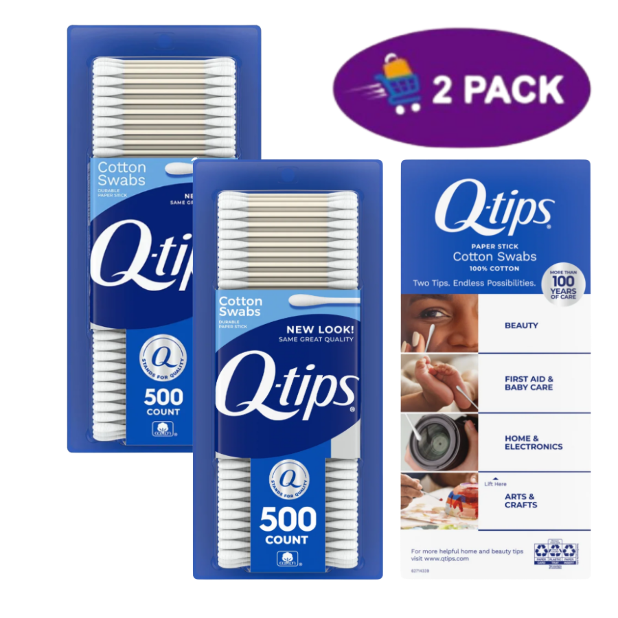 q-tipd Q-tips Cotton 500 Hisopos de algodón 2 x $8.50 - Imagen 1