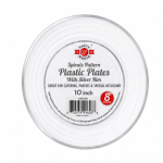 Platos Desechables SPIRALS PATTERN WITH SILVER RIM Blanco10" (8unidades) $3.85
