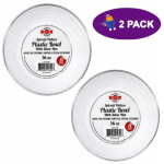 Platos Desechables SPIRALS PATTERN WITH SILVER RIM 16oz Blanco (8unidades) 2x$4.50