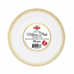 Platos Desechables Hotstamp Milano Plate Gold Rim (10 In, 8Piezas)