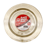 Platos Desechables Plastic Round GOLD GLITTER 10.25"(10 Piezas)