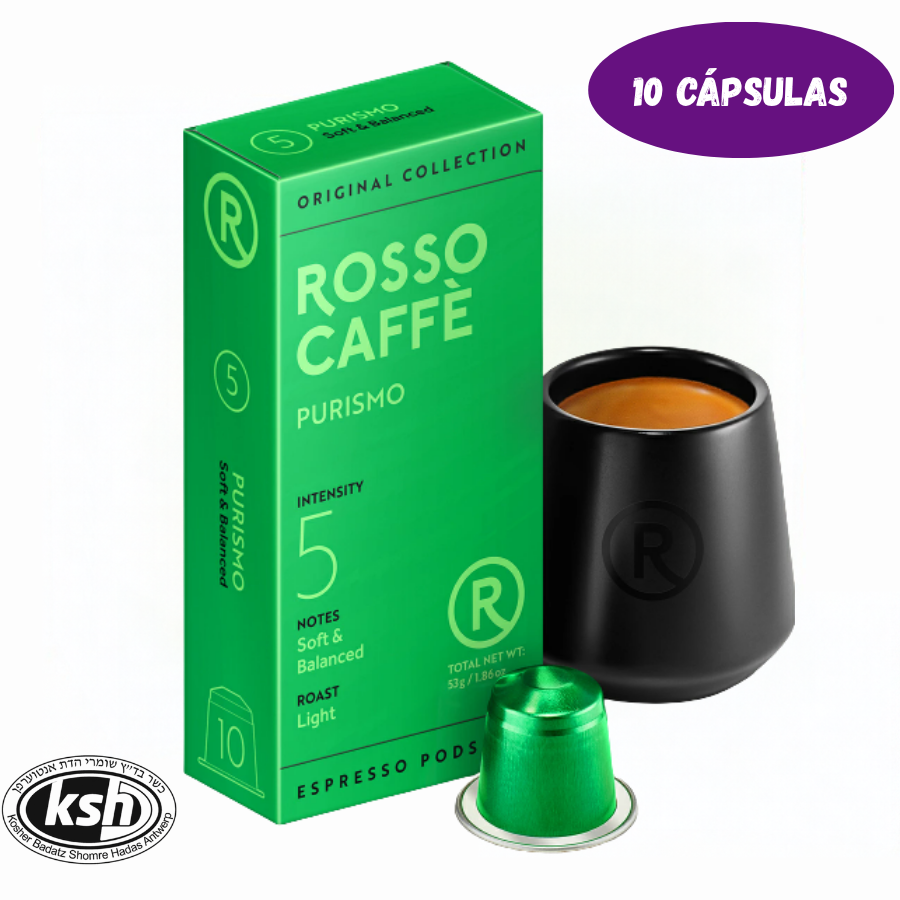 1058 Cápsulas de café Rosso Caffe Purismo Intensity 5 (10 Cápsulas) $5.99 - Imagen 1