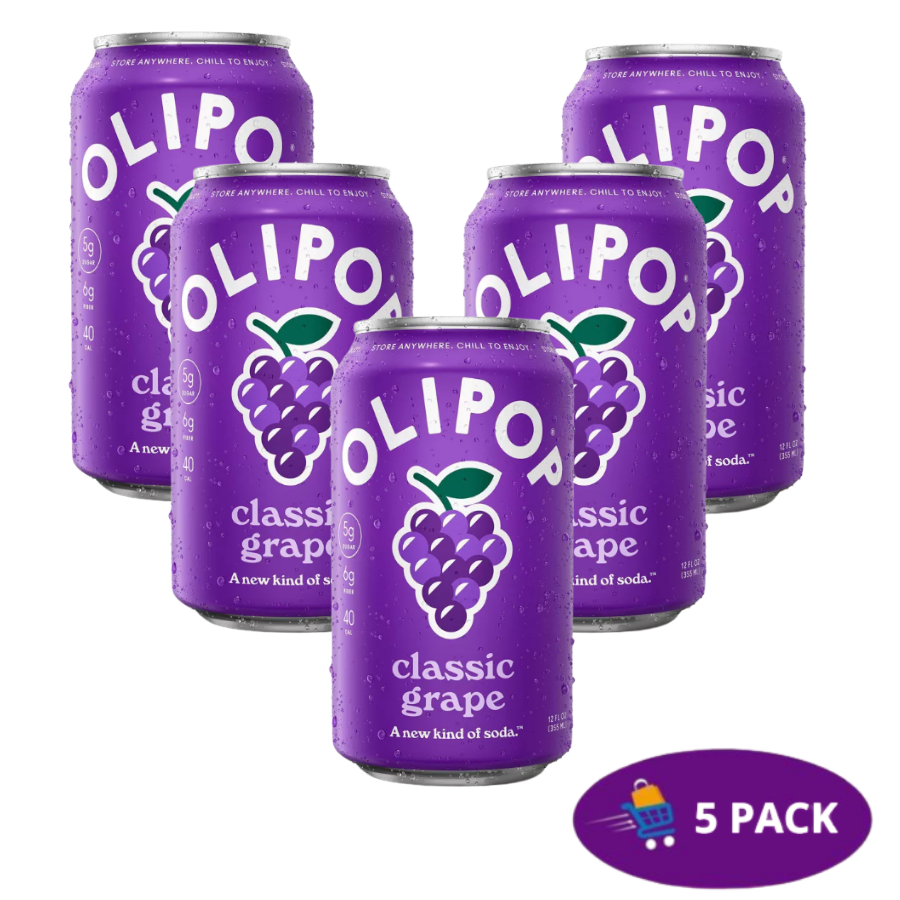 2872 Soda OLIPOP 6g Fiber Prebiotic Classic Grape(12 fl oz) 5x$12.50 - Imagen 1